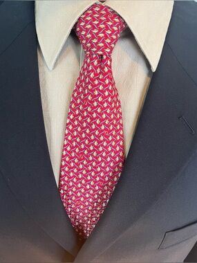 Fendi Vintage Angelfish and Zucca Logo Silk Tie